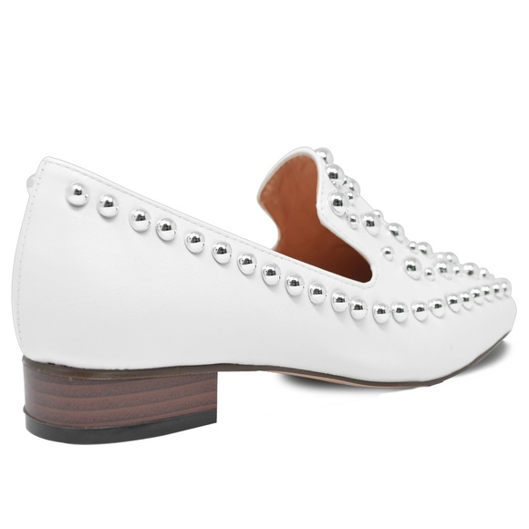 NEW Women's Studded Mule Loafer White - Picture 2 of 4